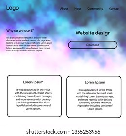 Dark Purple, Pink vector ui kit with clouds, stars. Modern Style guide with colorful gradient sky in its header. This sample is for your website.
