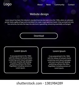 Dark Purple, Pink vector ui kit with clouds, stars. Colorful Style guide with stars on abstract background. Modern template for your landing page.