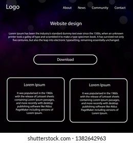 Dark Purple, Pink vector ui kit with clouds, stars. Decorative ui kit design in abstract style with colorful sky. This sample is for your landing page.