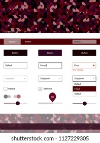 Dark Purple, Pink vector web ui kit with spheres. Web ui kit with abstract gradient circles in its header. This template you can use for websites.
