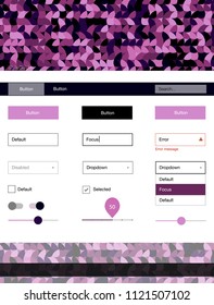 Dark Purple, Pink vector wireframe kit with dots. Beautiful ui ux kit with colorful dots in its header. This sample is for your website.