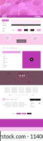 Dark Purple, Pink vector wireframe kit with abstract circles. Elegant bright illustration with gradient  in memphis style. This template you can use for websites.