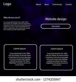 Dark Purple, Pink vector wireframe kit with galaxy stars. Decorative ui kit design in abstract style with colorful sky. Simple colorful design for websites.