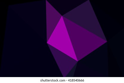 Dark purple polygonal illustration, which consist of triangles. Geometric background in Origami style with gradient. Triangular design for your business.