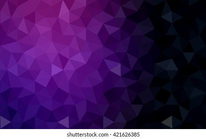Dark purple polygonal illustration, which consist of triangles. Geometric background in Origami style with gradient. Triangular design for your business.