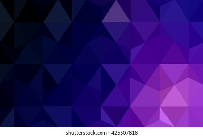Dark purple polygonal illustration, which consist of triangles. Geometric background in Origami style with gradient. Triangular design for your business.