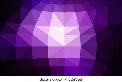 Dark purple polygonal illustration, which consist of triangles. Triangular design for your business. Geometric background in Origami style with gradient.
