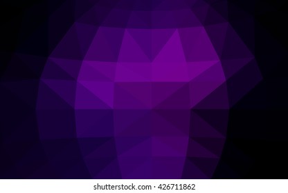 Dark purple polygonal illustration, which consist of triangles. Triangular design for your business. Geometric background in Origami style with gradient.