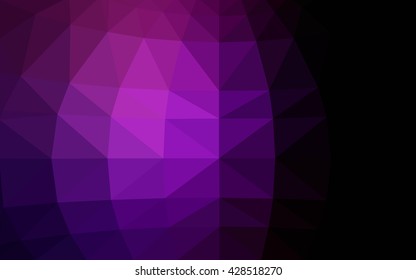 Dark purple polygonal illustration, which consist of triangles. Triangular design for your business. Geometric background in Origami style with gradient.