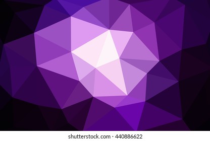 Dark purple polygonal illustration, which consist of triangles. Triangular design for your business. Geometric background in Origami style with gradient.