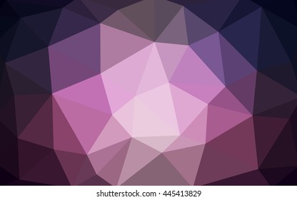 Dark purple polygonal illustration, which consist of triangles. Triangular design for your business. Geometric background in Origami style with gradient.