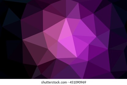 Dark purple polygonal illustration, which consist of triangles. Triangular design for your business. Geometric background in Origami style with gradient.