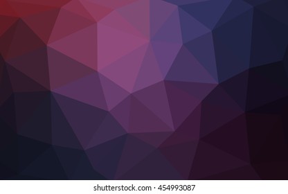 Dark purple polygonal illustration, which consist of triangles. Triangular design for your business. Geometric background in Origami style with gradient.