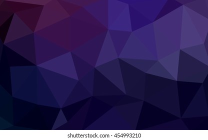 Dark purple polygonal illustration, which consist of triangles. Triangular design for your business. Geometric background in Origami style with gradient.