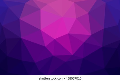 Dark purple polygonal illustration, which consist of triangles. Triangular design for your business. Geometric background in Origami style with gradient.