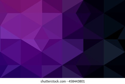 Dark purple polygonal illustration, which consist of triangles. Geometric background in Origami style with gradient. Triangular design for your business.