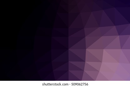 Dark purple polygonal illustration, which consist of triangles. Triangular design for your business. Geometric background in Origami style with gradient.