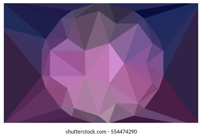 Dark Purple polygonal illustration, which consist of triangles with a gemstone in center. Triangular design of a huge diamond for your business. Creative geometric background of gems.