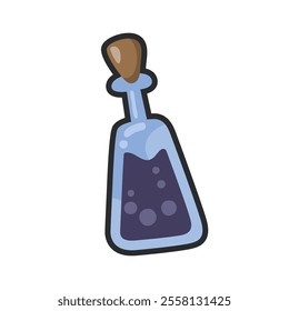 dark purple potion with outline flat vector design.