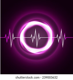 Dark purple pulse Light Abstract Technology background for computer graphic website and internet. 