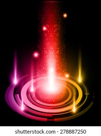 dark purple red orange color Light Abstract Technology background for computer graphic website internet and business. circuit. vector illustration. pixel. mosaic. infographics.