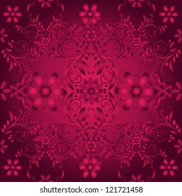 Dark purple seamless pattern with vintage  vinous tracery(vector)