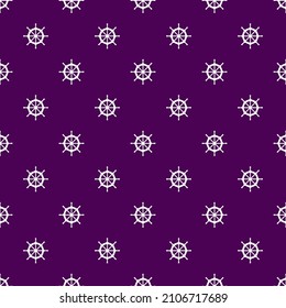 Dark Purple Seamless Pattern With White Boatwheel.