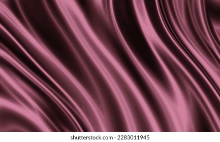 Diseño de fondo de textura de seda morada oscura con olas lisas.