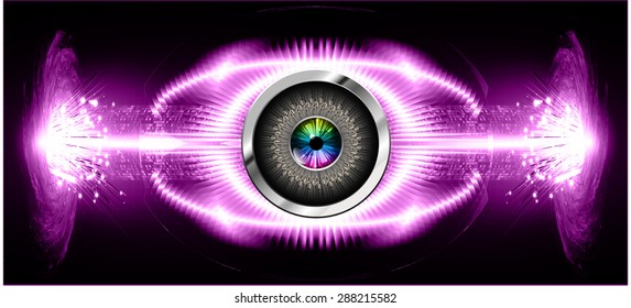 Dark purple silver Abstract light lamps background for Technology computer graphic website internet business. Vector illustration.Spot Effect. neon, Spotlights. eye. eyeball. bright. grow