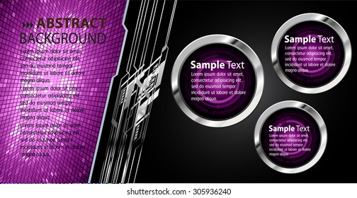 dark purple silver black Web Design Website Elements Template for graphic internet. text box. label. info graphics. metal. card. pixel. Metals, alloys, steel, aluminum. button. infographics