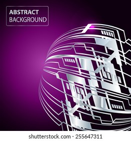 Dark purple silver color Light Abstract Technology background for computer graphic website internet and business. circuit. text box. card. label. brochure.