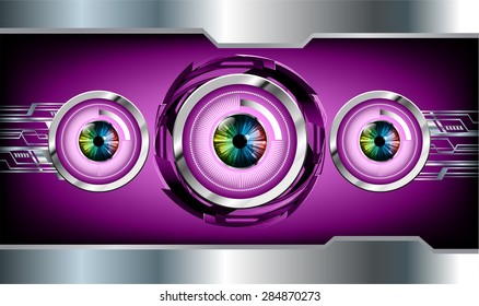 Dark purple silver color Light Abstract Technology background for computer graphic website internet and business. circuit. vector illustration. info graphics. eye eyeball.