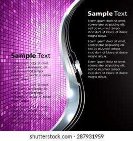 dark purple silver Light Abstract Technology background for computer graphic website internet. text box. Brochure. card. wave. label. banner. curve. pixel.