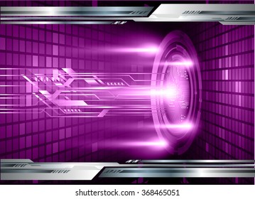dark purple silver Light Abstract Technology background for computer graphic website internet and business. circuit. illustration.digital.infographics. binary code. zero one. eye. scan virus vector
