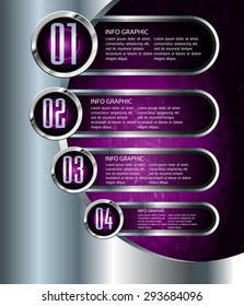 dark purple silver Web Design Website Elements Template for graphic internet. text box. label. infographics. metal. card. pixel. Metals, alloys, steel, aluminum. button