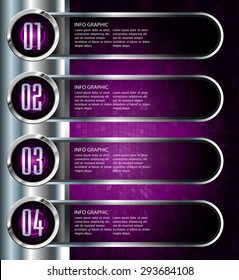 dark purple silver Web Design Website Elements Template for graphic internet. text box. label. infographics. metal. card. pixel. Metals, alloys, steel, aluminum. button