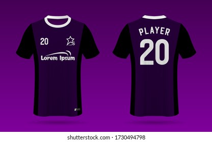 Dark purple soccer team jersey template