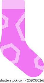 Dark purple sock , illustration, vector on a white background.