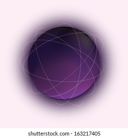 Dark purple sphere vector illustration.