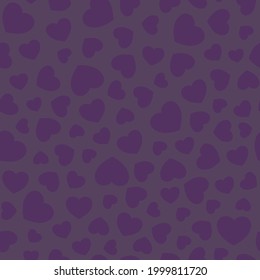 Dark Purple Texture with Love Hearts Seamless pattern background