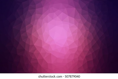 Dark purple triangle mosaic template. Geometric illustration in Origami style with gradient.  Brand-new style for your business design.