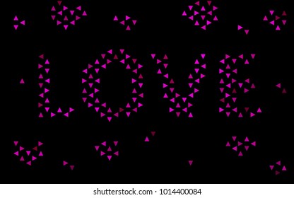 Dark Purple vector abstract colorful background, which consist of triangles. Pattern with colored triangles on white background.