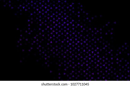 Dark Purple vector abstract colorful background, which consist of triangles. Pattern with colored triangles on white background.