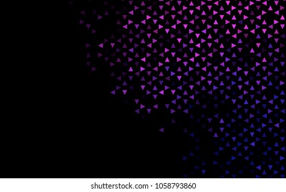 Dark Purple vector abstract colorful background, which consist of triangles. Pattern with colored triangles on white background.