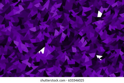 Dark Purple vector abstract colorful background, which consist of triangles. Pattern with colored triangles on white background.