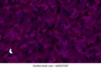 Dark Purple vector abstract colorful background, which consist of triangles. Pattern with colored triangles on white background.