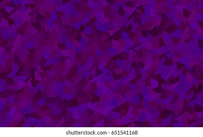 Dark Purple vector abstract colorful background, which consist of triangles. Pattern with colored triangles on white background.