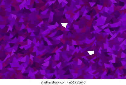 Dark Purple vector abstract colorful background, which consist of triangles. Pattern with colored triangles on white background.