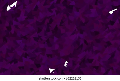 Dark Purple vector abstract colorful background, which consist of triangles. Pattern with colored triangles on white background.