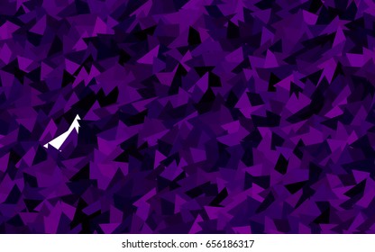 Dark Purple vector abstract colorful background, which consist of triangles. Pattern with colored triangles on white background.
